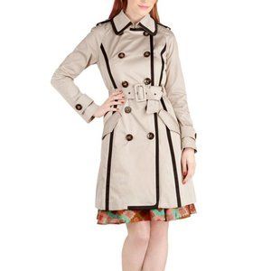 Modcloth Adept Audition Kling Trench Coat sz s
